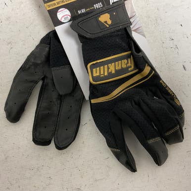 Used Franklin CLASSIC ONE BB/SB Batting Gloves Black MD 11855-S000190247