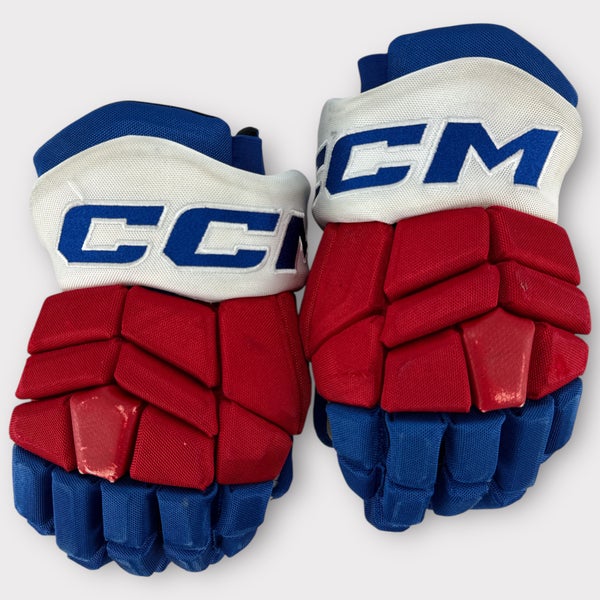 Pro Stock Used CCM Tacks 13" Rochester Americans Hockey Gloves