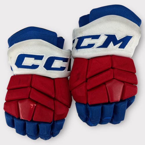 Pro Stock Used CCM Tacks 13" Rochester Americans Hockey Gloves