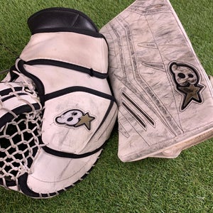 White Intermediate Brian's GNETiK X5 Goalie Gloves & Blockers Regular (Used)