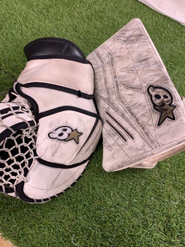 White Intermediate Brian's GNETiK X5 Goalie Gloves & Blockers Regular (Used)
