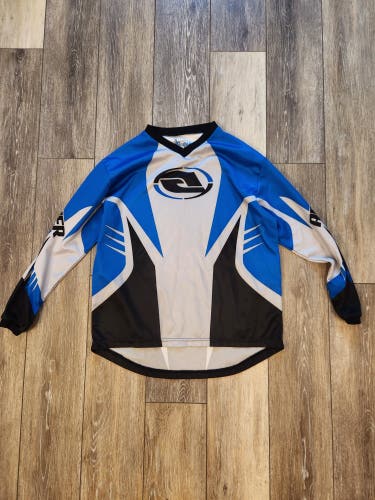 Answer Racing Motocross/Dirt Bike Motorcycle Jersey, Blue/Black/Gray, Youth XL (Pre-Owned)