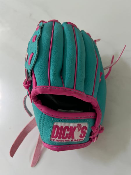 Kids Pink And Teal Dick’s Baseball Right hand Glove. nWOT