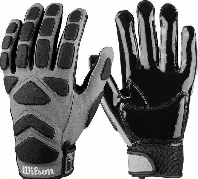 Wilson Adult MVP Tacktech WTF9340GYS Sm Gray Black Football Lineman Gloves NWT