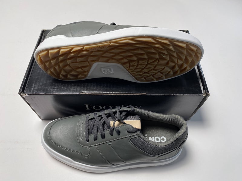 FootJoy Contour Casual Golf Shoes Charcoal Gray White Men's SZ 9.5 (54375)