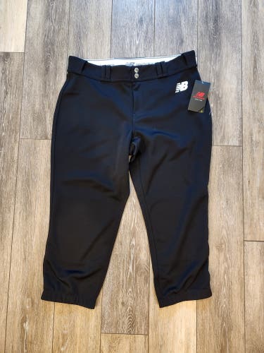 New Balance Prospect 2 Fastpitch Softball Mid Calf Black Pant Size Large NWT