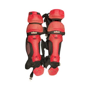 Used Schutt Catchers Leg Guards Red Intermed 11859-S000024950