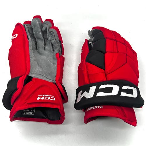 Mikko Rantanen Pro Stock - CCM HG12 15" Used Pro Stock Gloves (Red/Black)