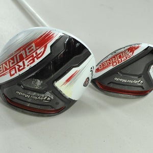 TaylorMade AeroBurner White 9.5* Driver and #3 Fairway Wood Set Stiff RH #201980