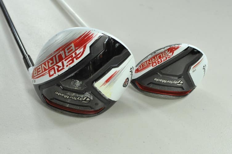 TaylorMade AeroBurner White 9.5* Driver and #3 Fairway Wood Set Stiff RH #201980