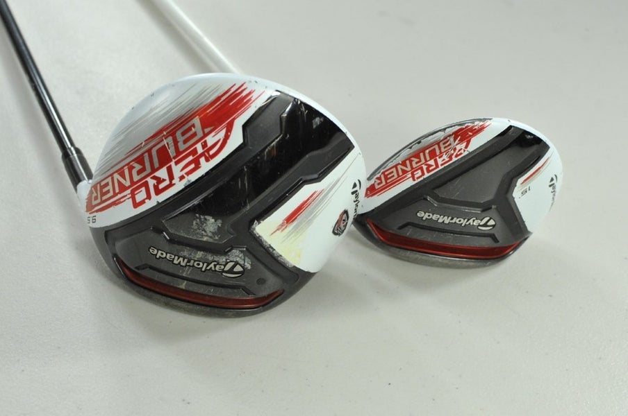 TaylorMade AeroBurner White 9.5* Driver and #3 Fairway Wood Set Stiff RH #201980