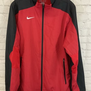 Nike 428805-657 Men's DRI-FIT Athletic Rain-Proof Jacket Red Black Small