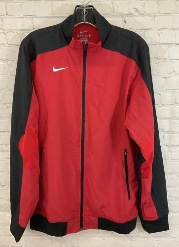 Nike 428805-657 Men's DRI-FIT Athletic Rain-Proof Jacket Red Black Small