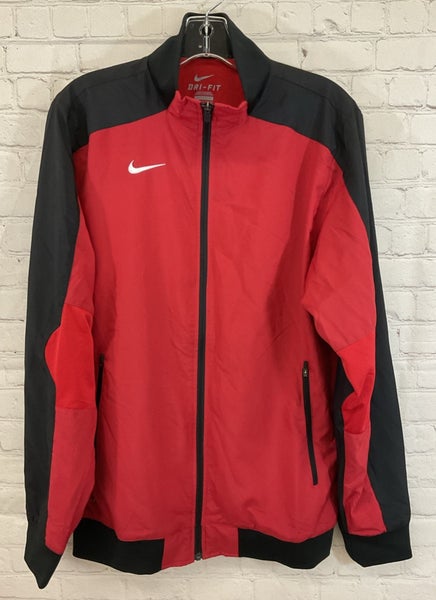 Nike 428805-657 Men's DRI-FIT Athletic Rain-Proof Jacket Red Black Small