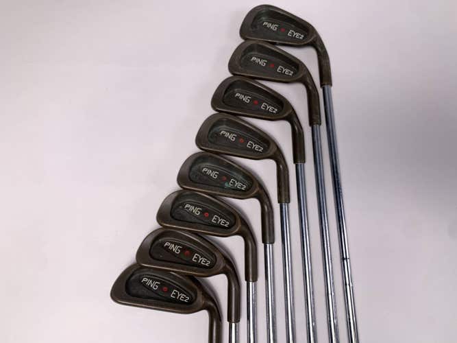 Ping Eye 2 + Beryllium Copper Iron Set 2-PW Red Dot 1* Flat Stiff RH No 9i