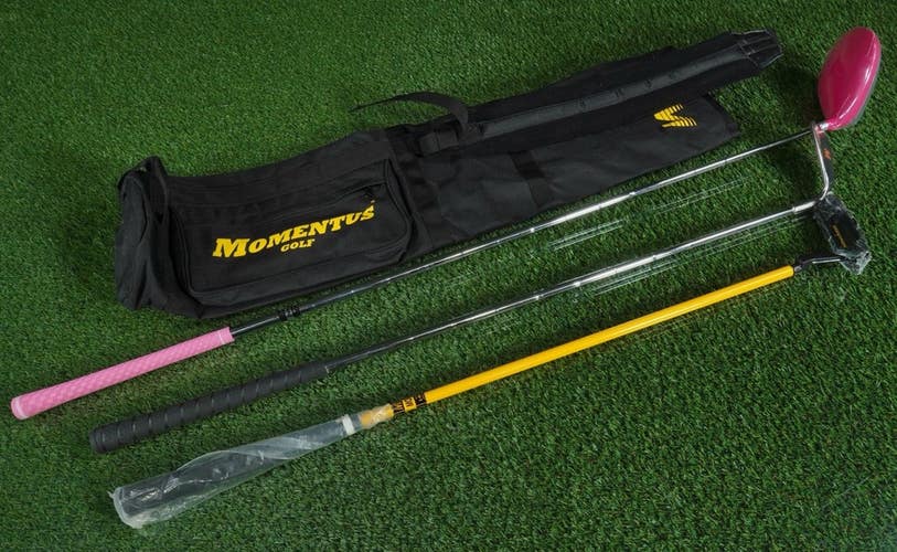 MOMENTUS LADY POWER HITTER WEIGHED SWING TRAINER SET + SUNDAY GOLF BAG ~ NEW!