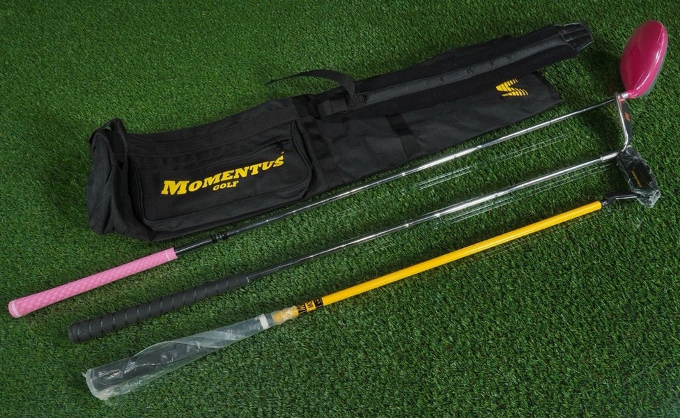 MOMENTUS LADY POWER HITTER WEIGHED SWING TRAINER SET + SUNDAY GOLF BAG ~ NEW!