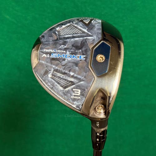 Callaway Paradym Ai Smoke Max 15 Fairway 3 Wood Kai'li White 60-S Stiff w/HC