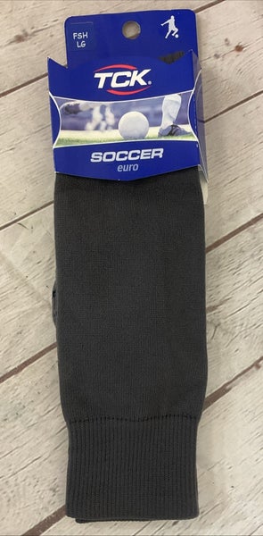 TCK Adult's FSH10 Mid-Length Athletic Knit Soccer Socks Charcoal Large