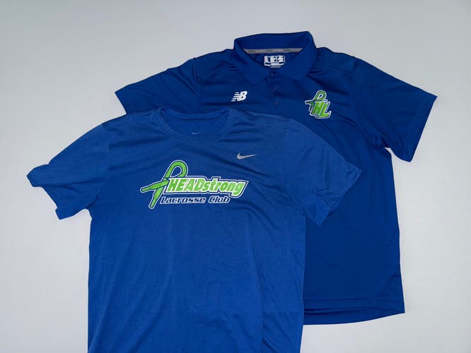(LOT OF 2) Nike Blue Large Men's Shirt and New Balance Polo