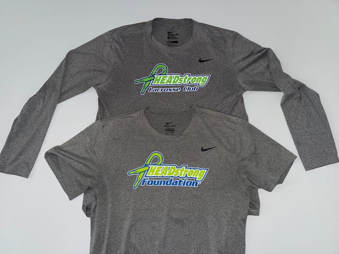 (LOT OF 2) Nike Shirts gray men’s large HEADstrong foundation lacrosse club