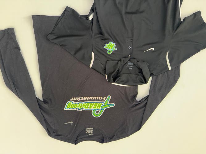 ( LOT OF 2) Black Large Men's Nike Shirt long sleeve and short sleeve polo