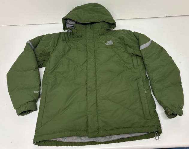 The North Face HyVent 550 Down Insulated Hooded Puffer Jacket Green Men's Medium