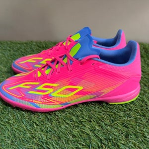 Adidas F50 League TF Turf Soccer Shoes Lucid Pink Blue IE1233 Men 8.5 Wmn 9.5
