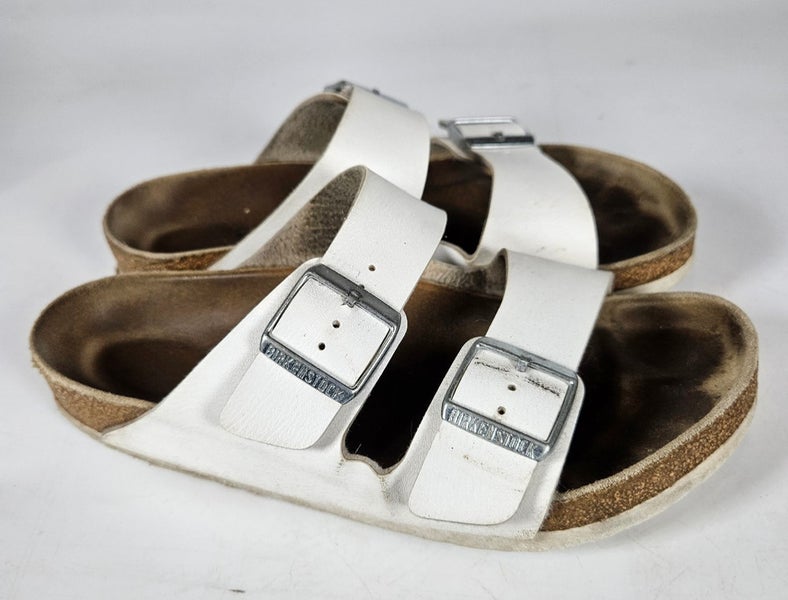 Birkenstock Arizona Sandals Shoes Womens Size 39 / 8  White Buckle Comfort
