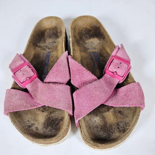 Birkenstock Siena Womens Size: 38 / 7 Pink Suede Sandals Soft Footbed