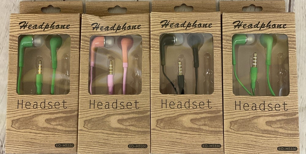 Headphone Wired Headsets 3.5 MM Jack Connection Point Multi Colored Lot Of Four