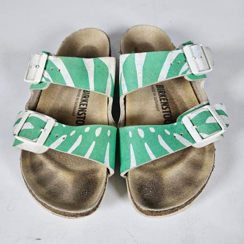 Birkenstock Arizona Women's Sandals Green White Floral Size: 36 / 5