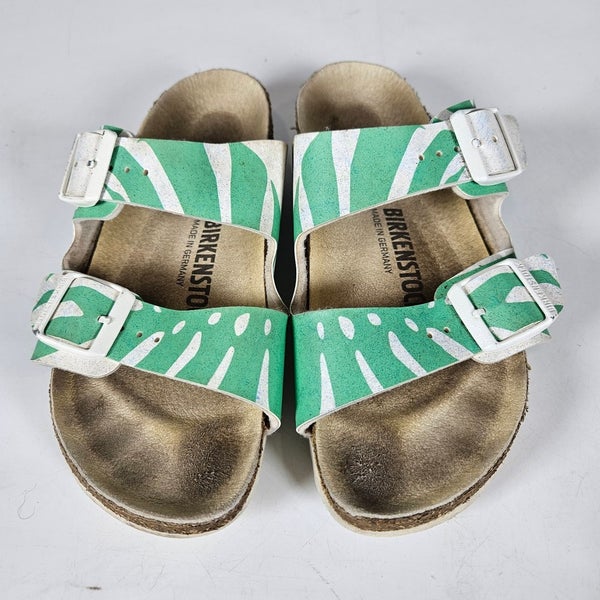 Birkenstock Arizona Women's Sandals Green White Floral Size: 36 / 5