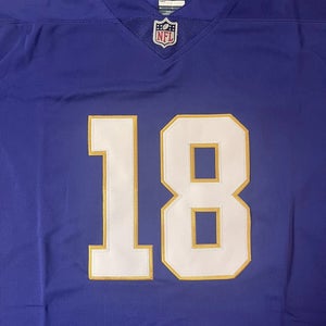 Minnesota Vikings Justin Jefferson #18 Home Purple Stitched Jersey Adult XL