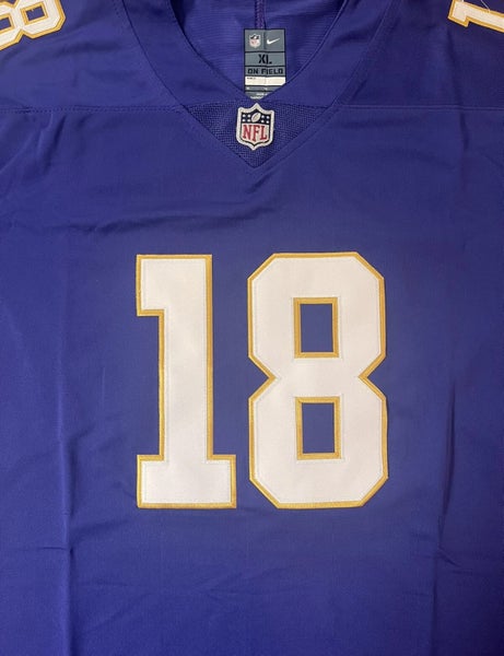 Minnesota Vikings Justin Jefferson #18 Home Purple Stitched Jersey Adult XL