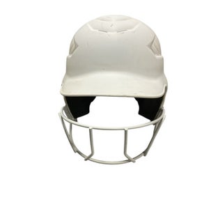 Used Rawlings WHITE HELMET Batting Helmet w/Mask White One Size 11834-S000039836