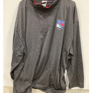 NHL New York Rangers Half Zip Hoodie Size 2XL Gray USED