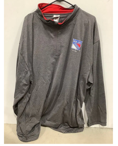 NHL New York Rangers Half Zip Hoodie Size 2XL Gray USED