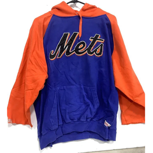 Stitches New York Mets MLB Hoodie Size Large Orange/Blue USED