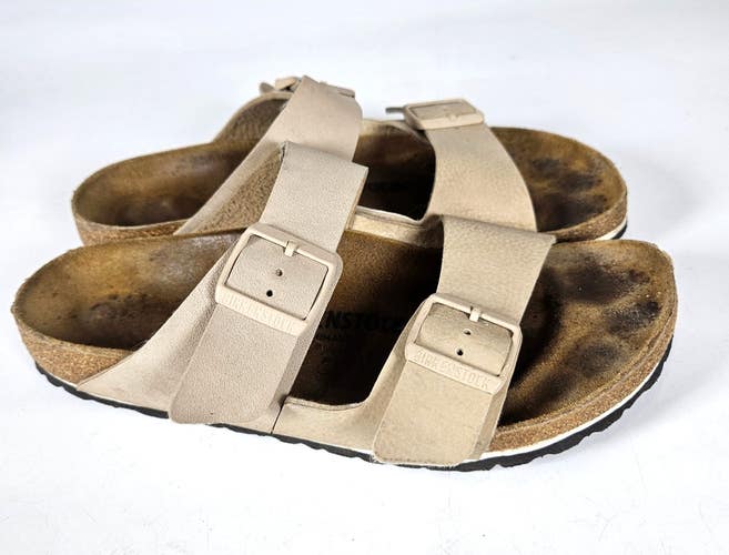 Birkenstock Arizona Women's Sandals Size: 41 / 10 Beige Two Strap Buckle Shoe