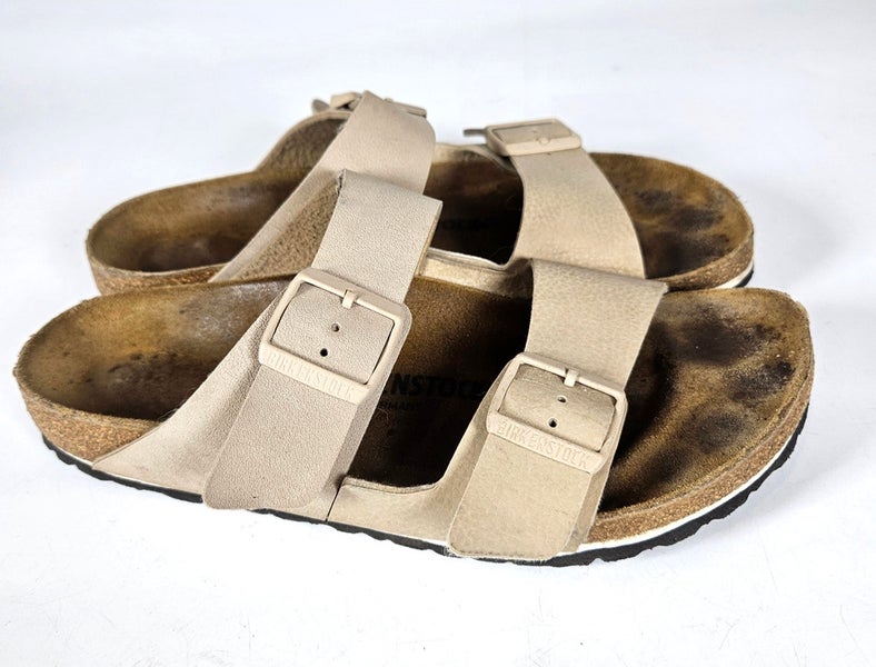 Birkenstock Arizona Women's Sandals Size: 41 / 10 Beige Two Strap Buckle Shoe