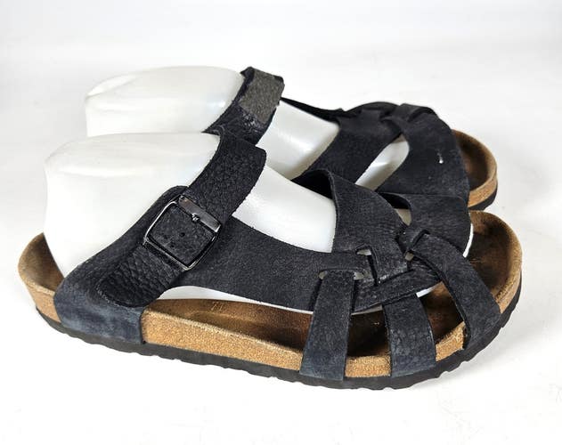 Birkenstock Pisa Womens Sandals Size: 40 / 9 Black Leather Slide Shoe