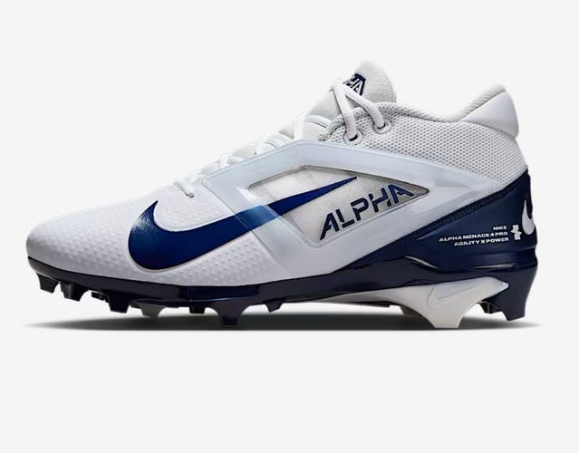 Nike Alpha Menace 4 Pro White Navy Football Cleats men’s size 13 NEW FD7037-104