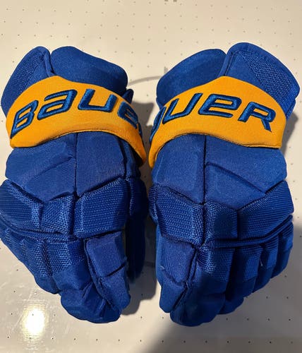 NHL BUFFALO SABRES JACK EICHEL Bauer Supreme 2S Pro Gloves 14" Pro Stock (Used)