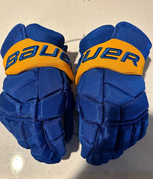 NHL BUFFALO SABRES JACK EICHEL Bauer Supreme 2S Pro Gloves 14" Pro Stock (Used)