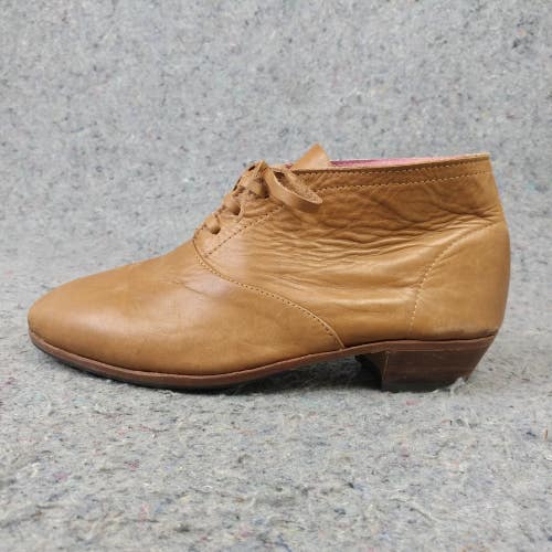 Vuiko Boots Womens 37 EU Ankle Boots Brown Soft Leather Block Heels Lace Up