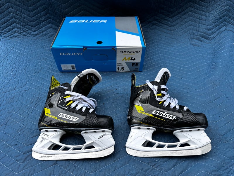 2022 Bauer Supreme M4 Hockey Skates Extra Wide Width Size 1.5 (Used)