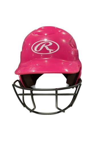 Used Rawlings PNK W/ MASK Batting Helmet w/Mask Pink One Size 11834-S000039755