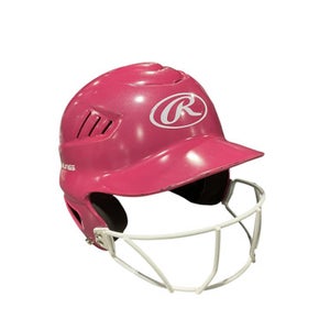 Used Rawlings PINK HELMET W/ MASK Batting Helmet w/Mask Pink One Size 11834-S000039715