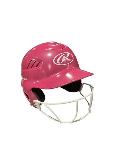 Used Rawlings PINK HELMET W/ MASK Batting Helmet w/Mask Pink One Size 11834-S000039715